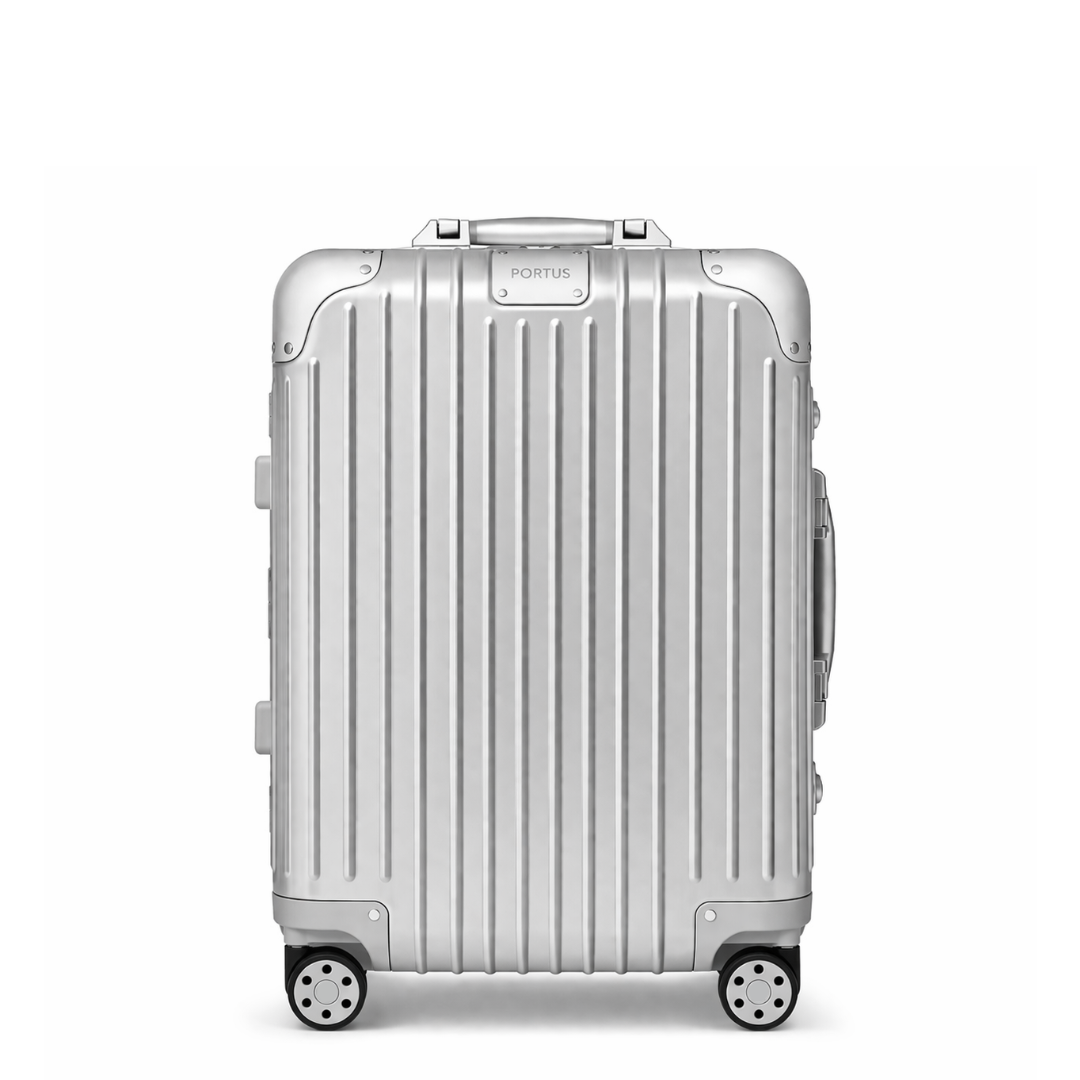 Portus Aluminium Suitcase Silver 20inch