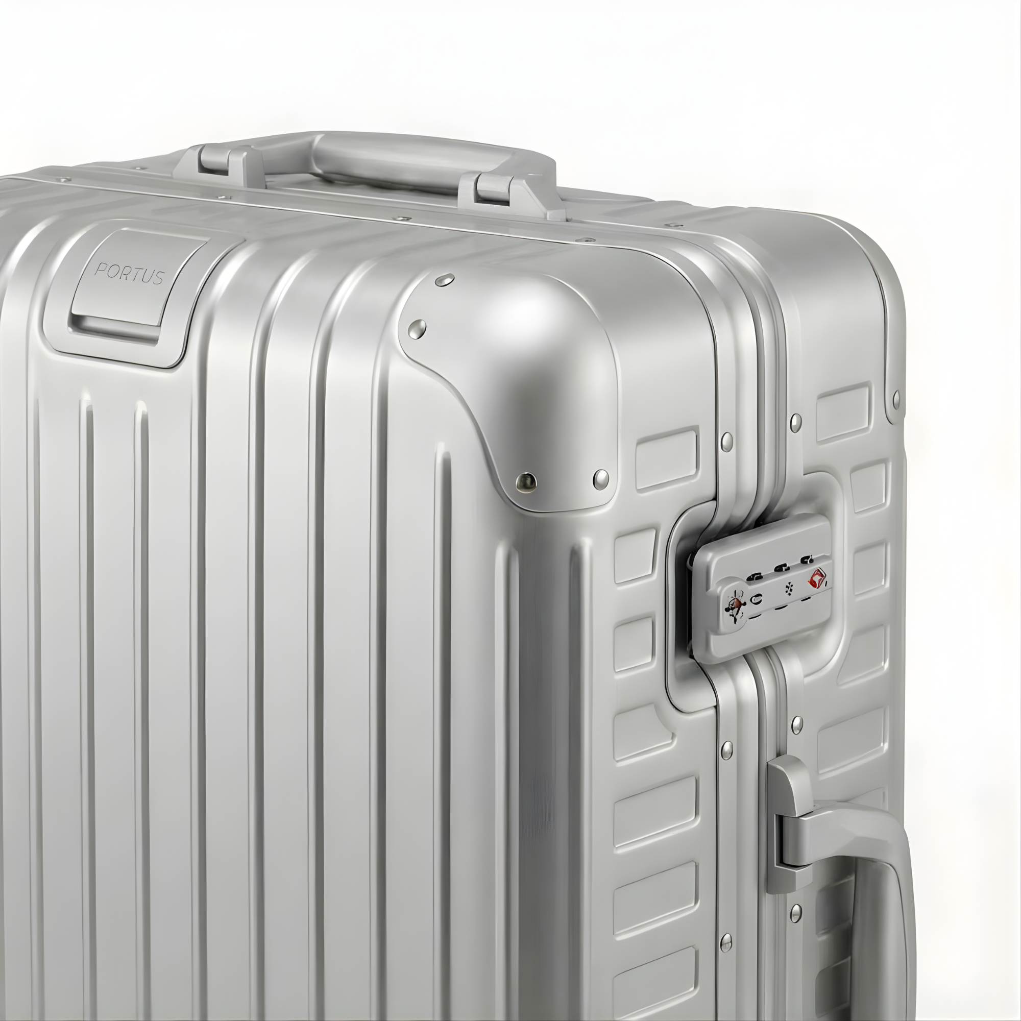 Portus Aluminium Suitcase Silver 20inch
