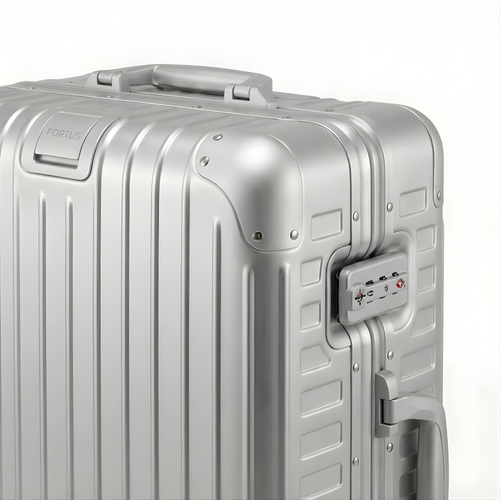 Portus Aluminium Suitcase Silver 20inch